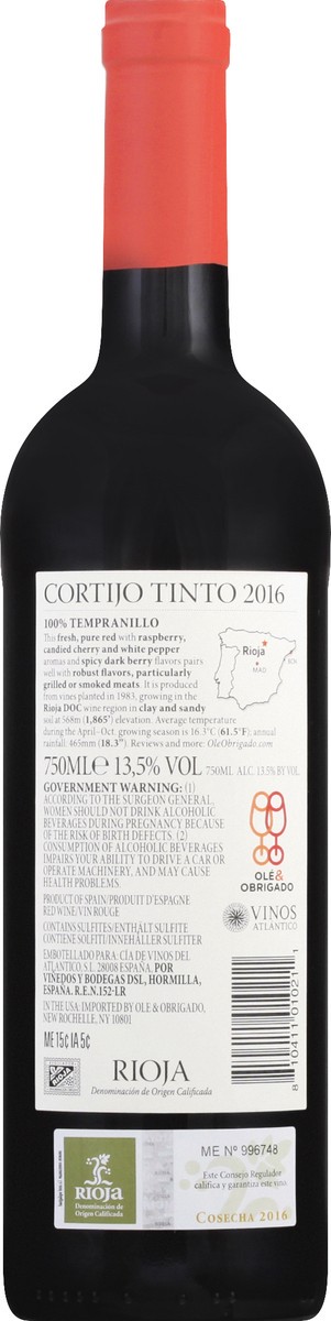 slide 3 of 9, Cortijo Tinto Red Wine, 750 ml