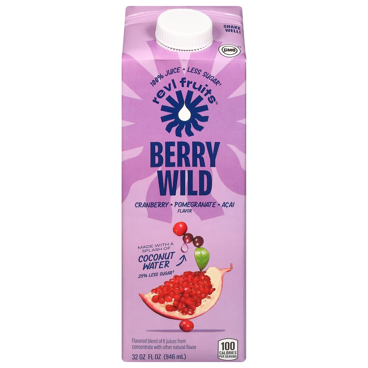 slide 10 of 13, Revl Fruits REVL 32oz 100% Juice Cranberry Pomegranate Acai, 32 fl oz