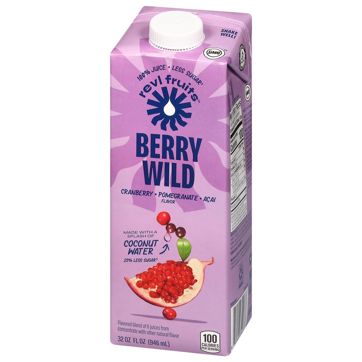 slide 5 of 13, Revl Fruits REVL 32oz 100% Juice Cranberry Pomegranate Acai, 32 fl oz