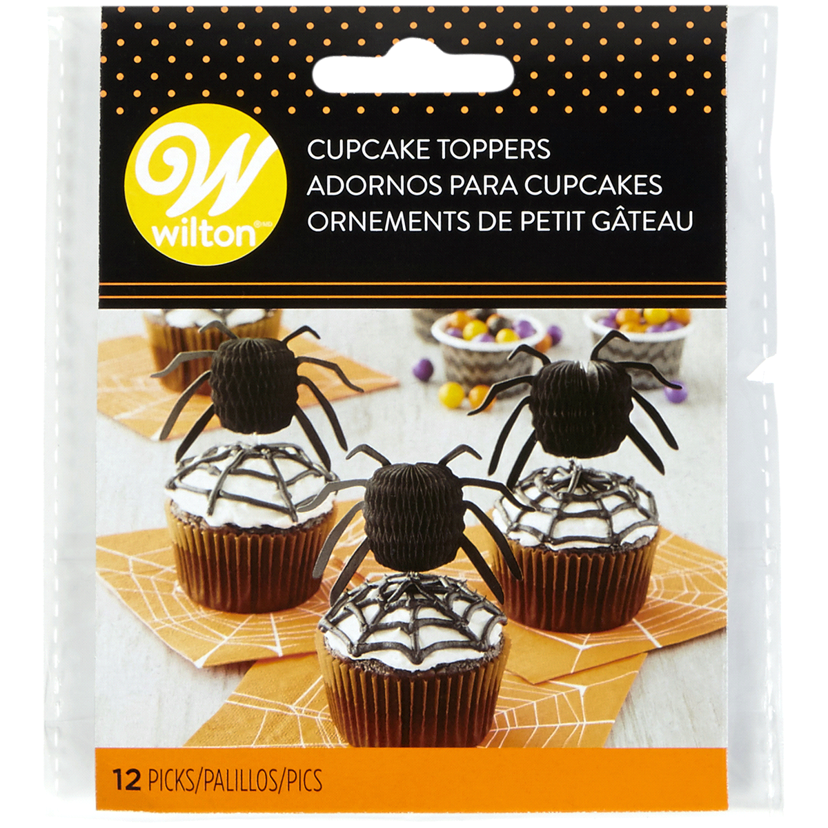 slide 1 of 1, Wilton Spider Cupcake Toppers, 12 ct