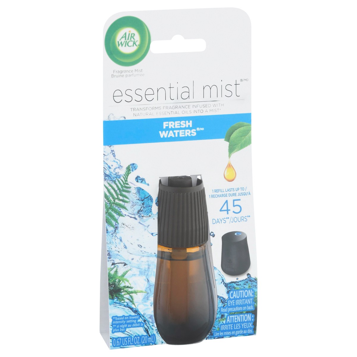 slide 2 of 9, Air Wick Essential Mist Refill, 1 ct, Fresh Waters, Essential Oils Diffuser, Air Freshener, 1 cnt