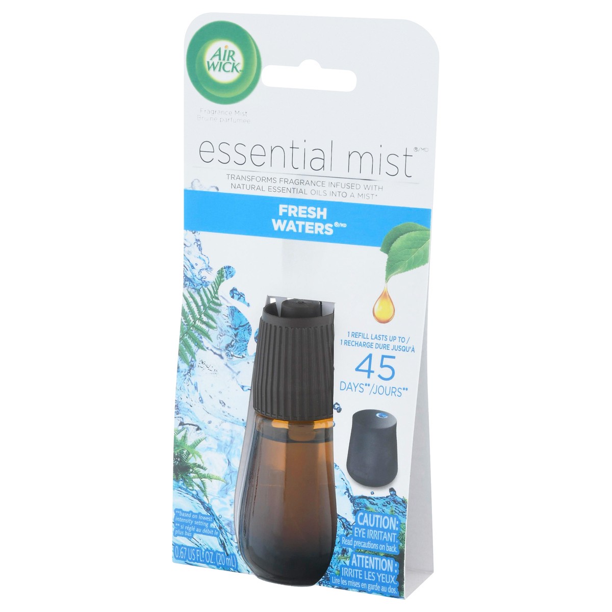 slide 3 of 9, Air Wick Essential Mist Refill, 1 ct, Fresh Waters, Essential Oils Diffuser, Air Freshener, 1 cnt