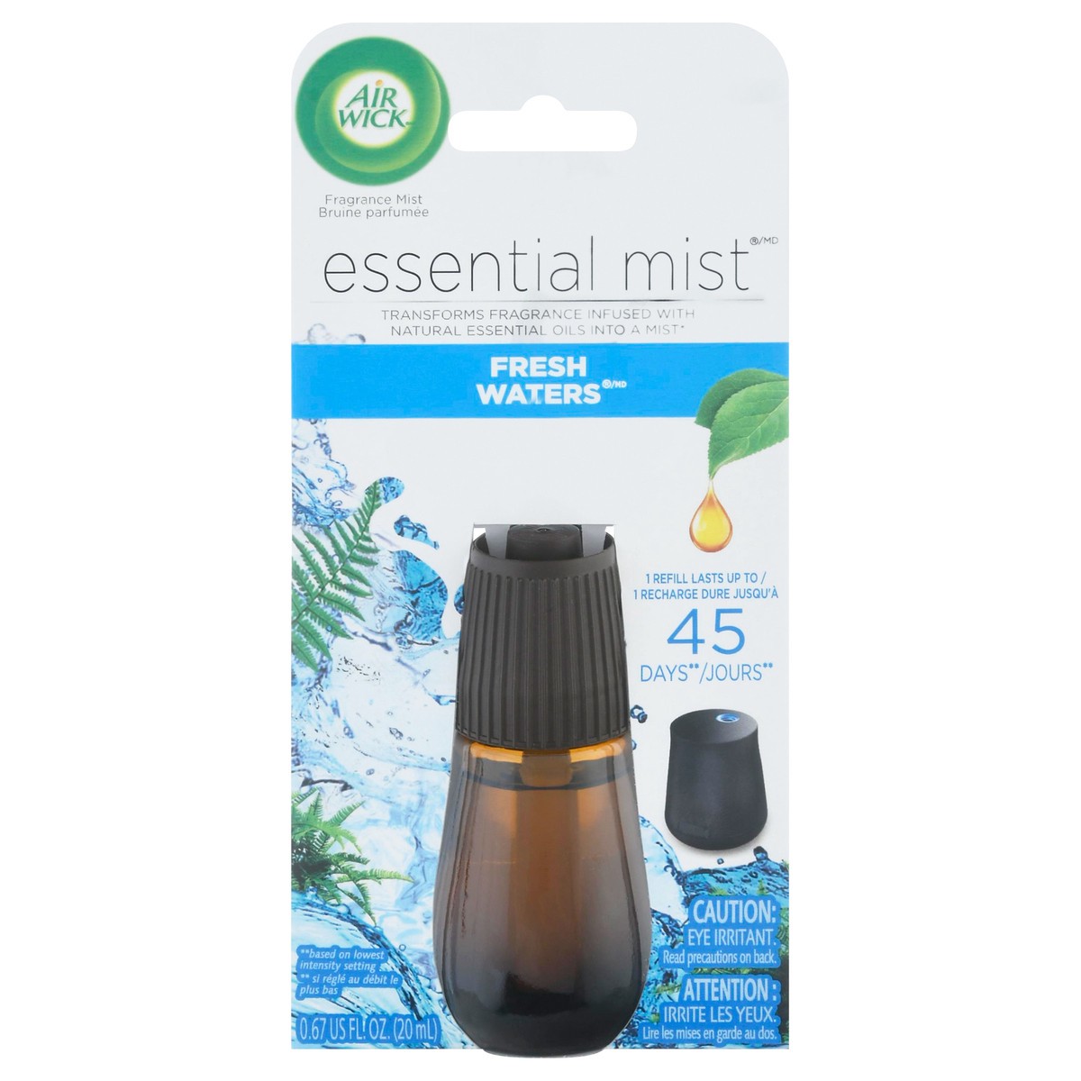 slide 1 of 9, Air Wick Essential Mist Fresh Waters Diffuser Refill, 20 ml