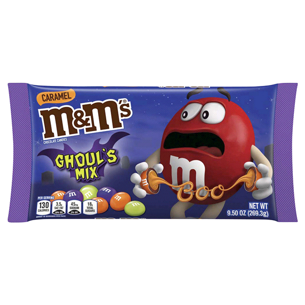 slide 1 of 1, M&M's Caramel Halloween Ghouls Candy, 9.5 oz