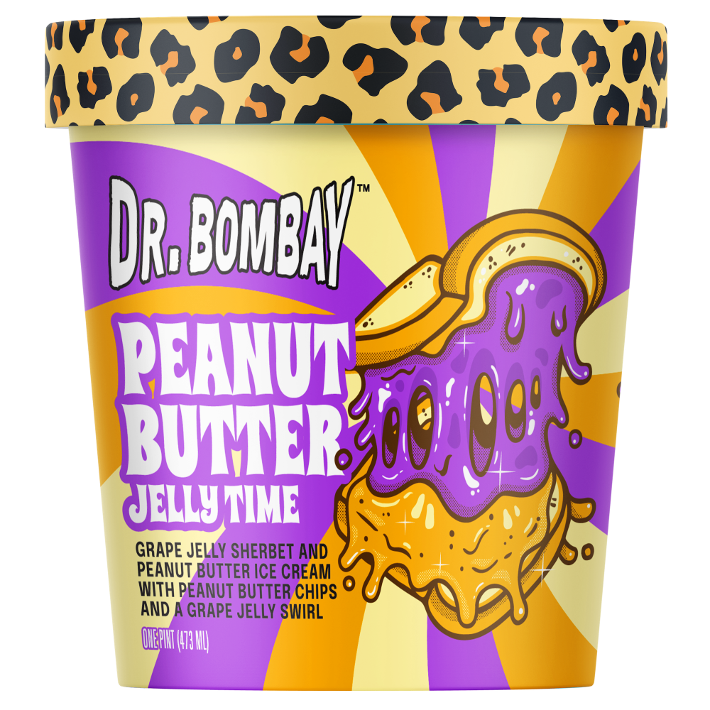 slide 3 of 5, Dr. Bombay Peanut Butter Jelly Ice Cream Pint, 16 oz