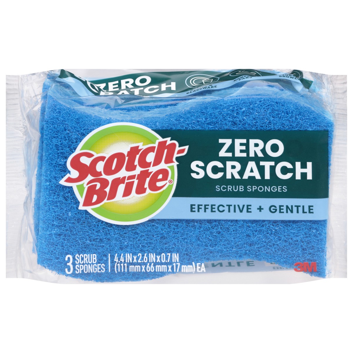 slide 1 of 11, Scotch-Brite Zero Scratch Scrub Sponges 3 Each, 3 ct