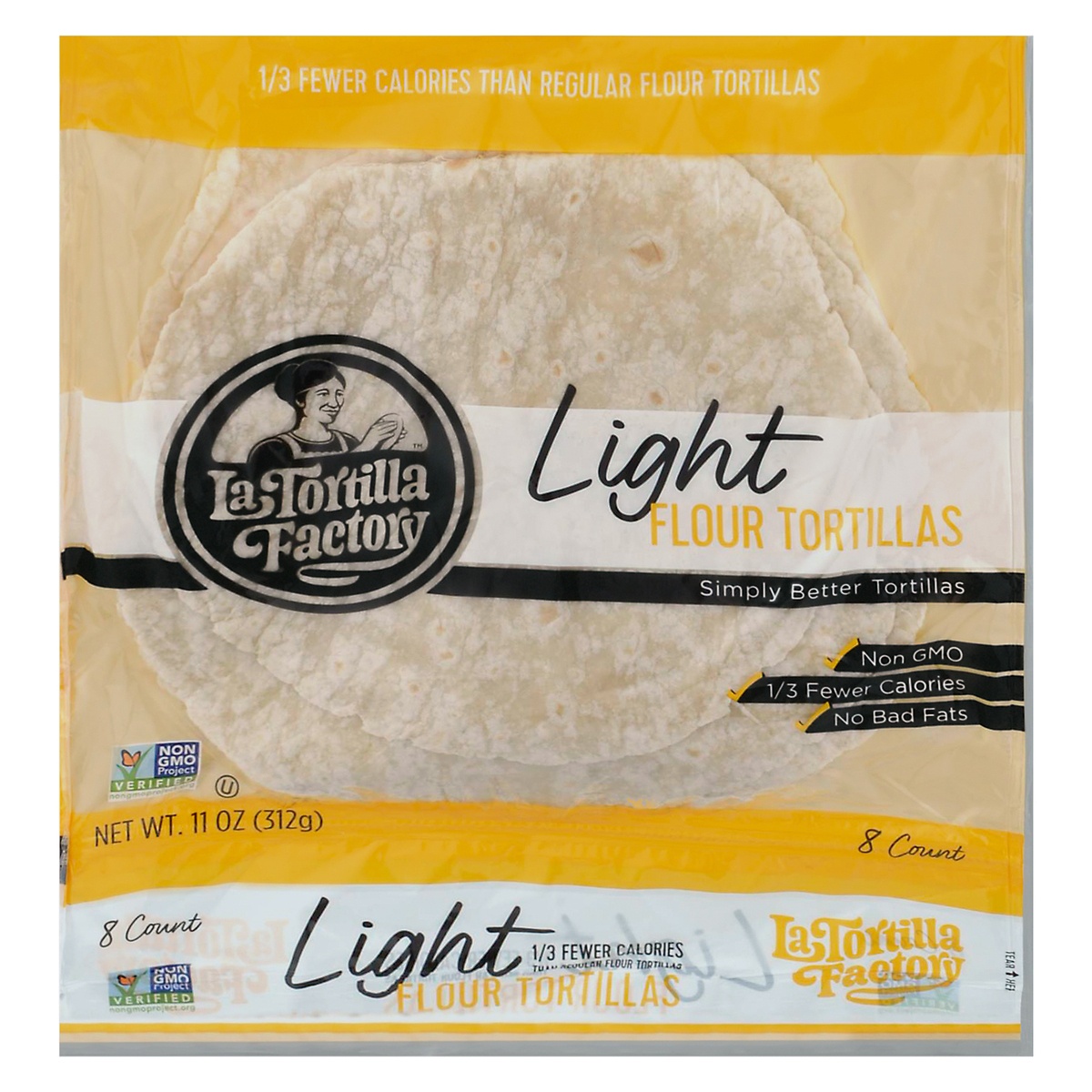 slide 1 of 1, La Tortilla Factory Light Flour Tortillas, 8 ct