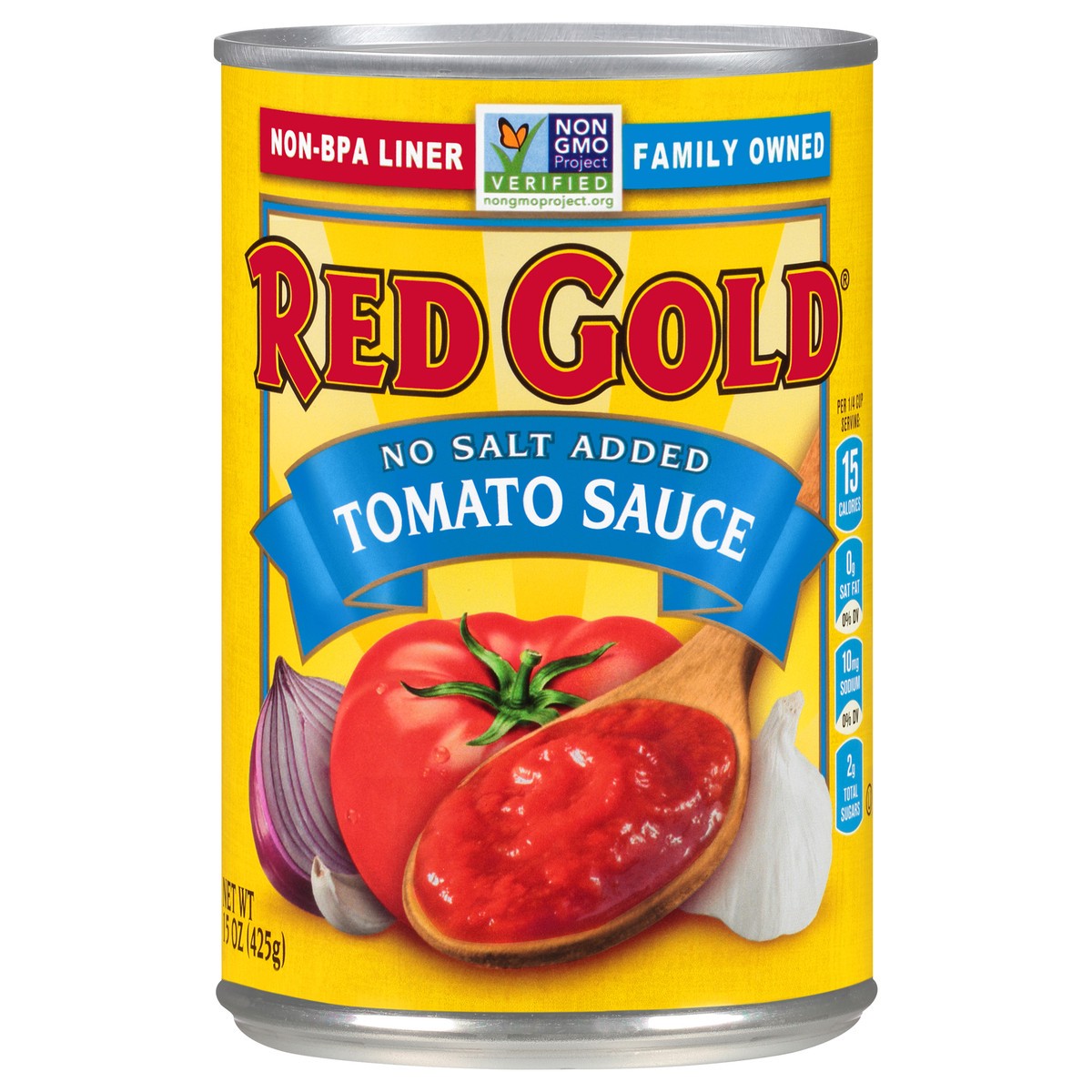 slide 2 of 12, Red Gold No Salt Added Tomato Sauce, 15 oz