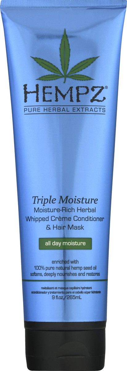 slide 6 of 9, Hempz Triple Moisture Moisture-Rich Herbal All Day Moisture Whipped Creme Conditioner & Hair Mask 9 oz, 9 oz