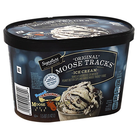 slide 1 of 1, Signature Select Ice Cream Moose Tracks Original, 1.5 qt