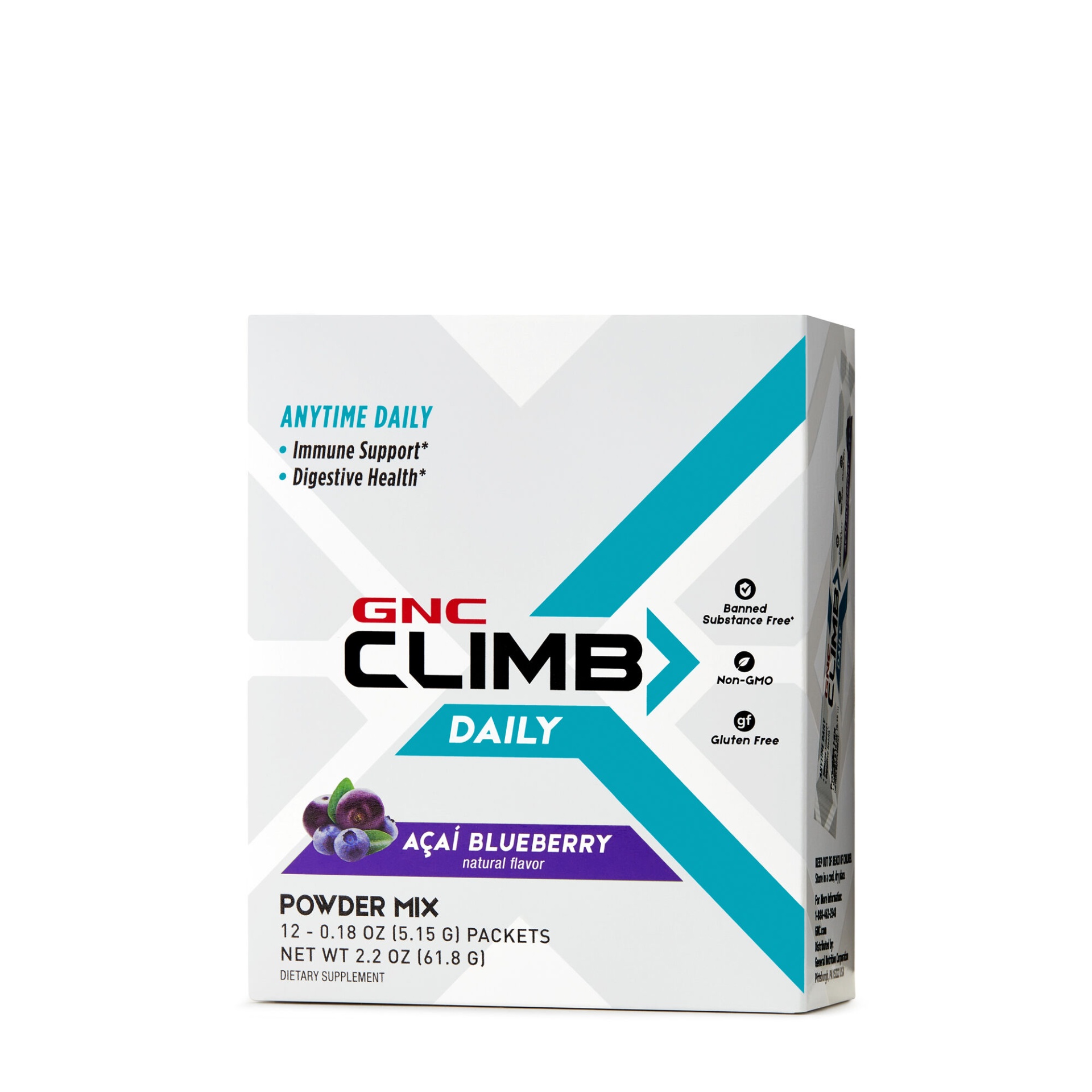 slide 1 of 1, GNC Climb Daily Powder Mix - Acai Blueberry, 12 ct