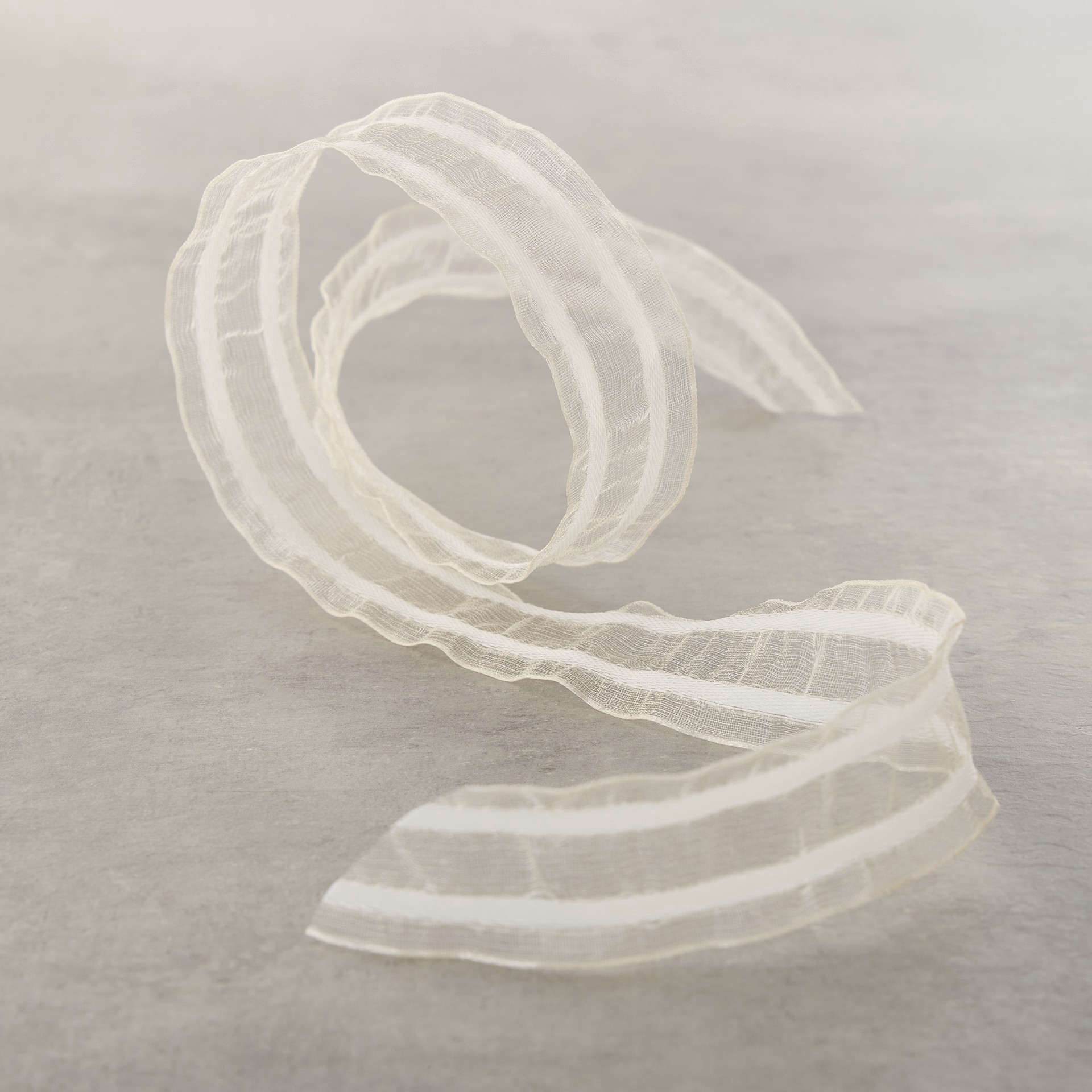 slide 2 of 2, 1" X 3yd. White Stripe Organza Ribbon By Celebrate It, 1 in x 3 yd