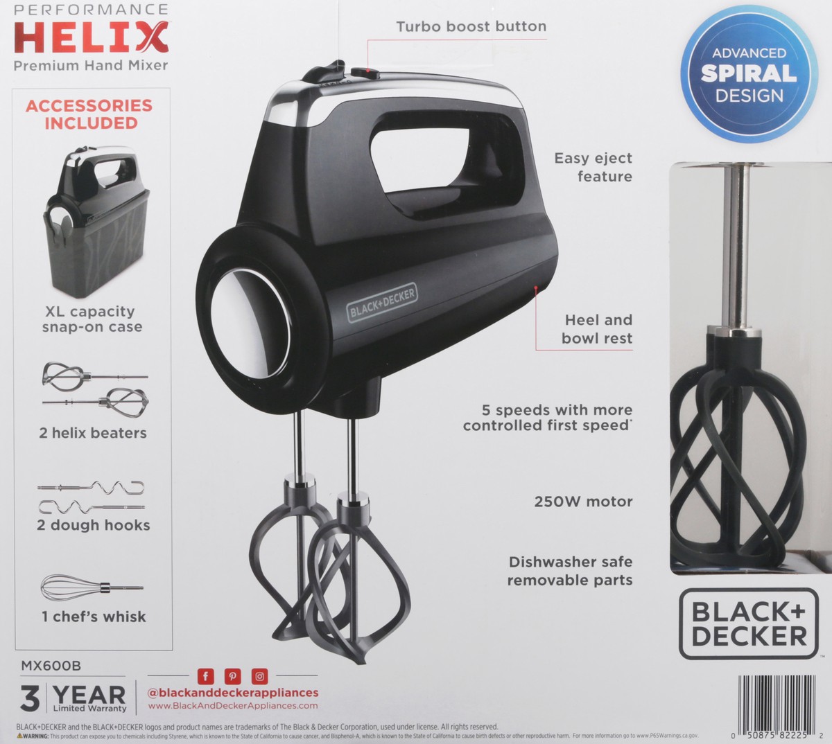 slide 2 of 11, BLACK+DECKER Black Plus Decker Helix Performance Hand Mixer- Black & Silver, 1 ct