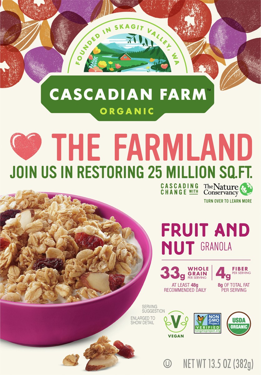 slide 6 of 9, Cascadian Farm Organic Granola Fruit and Nut, 13.5 oz
