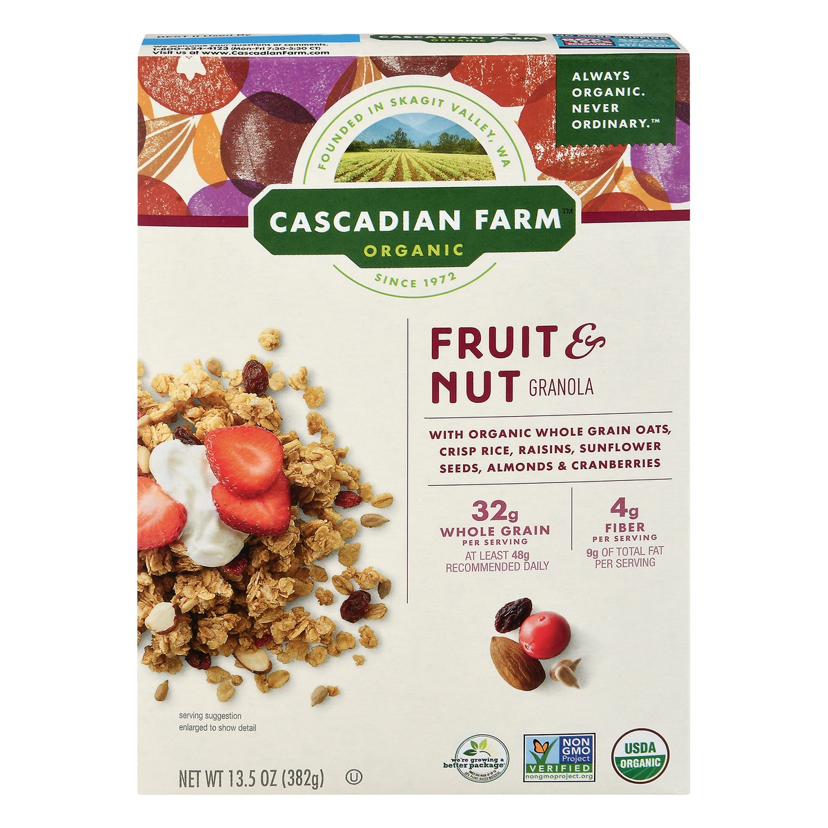 slide 1 of 1, Cascadian Farm Organic Fruit & Nut Granola 13.5 oz, 13.5 oz