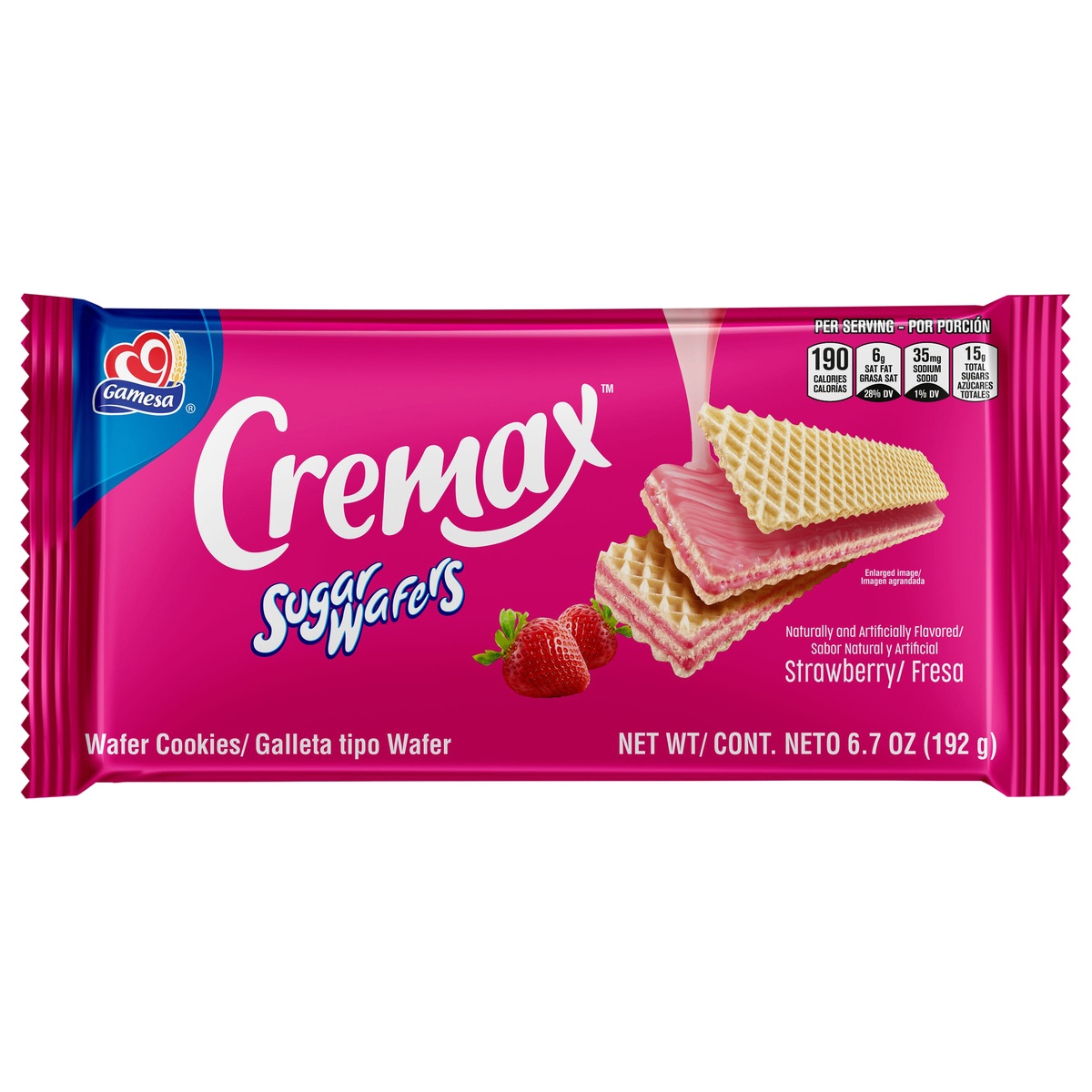 slide 1 of 1, Gamesa Cremax Sugar Wafers Wafer Cookies Strawberry Naturally And Artificially Flavored 6.7 Oz, 6.7 oz