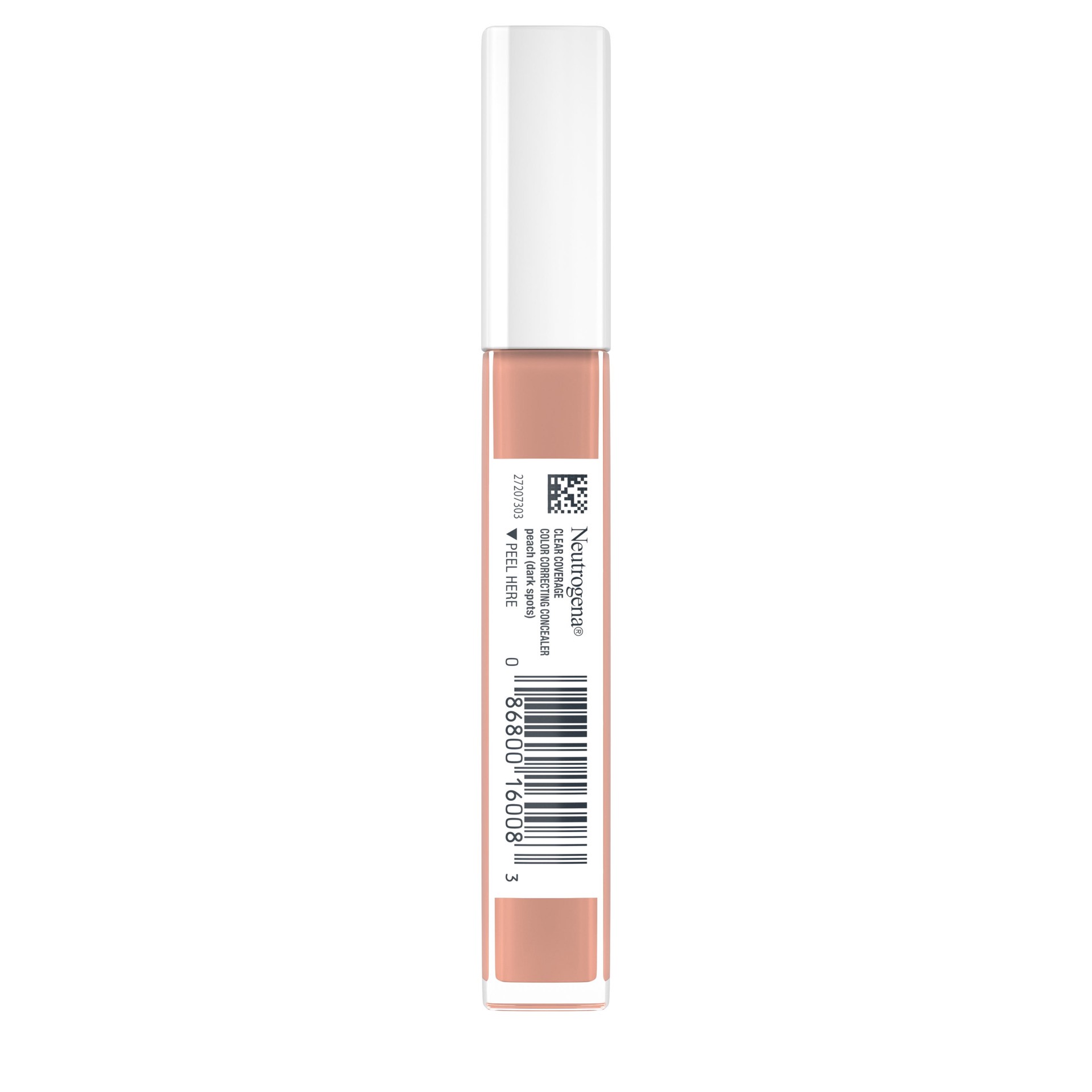 slide 5 of 8, Neutrogena Clear Coverage Color Correcting Concealer Makeup, Lightweight Concealer with Niacinamide for Dark Spots, Oil-, Fragrance-, Paraben- & Phthalate-Free, Peach, 0.24 fl. oz, 0.24 fl oz