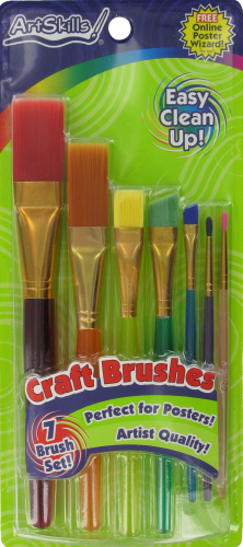 slide 1 of 1, ArtSkills Craft Brushes, 7 ct