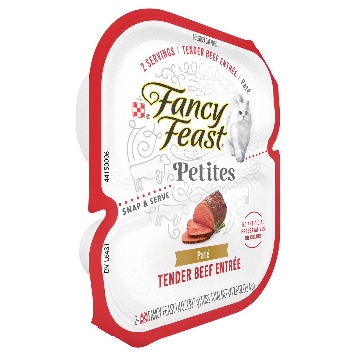 slide 10 of 14, Fancy Feast Purina Fancy Feast Gourmet Pate Wet Cat Food, Petites Tender Beef Entree - 2.8 oz. Tub, 2.8 oz