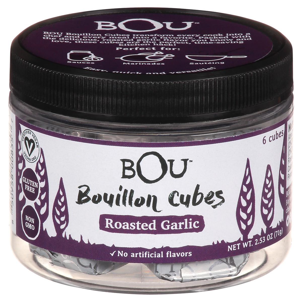 slide 1 of 12, BOU Roasted Garlic Bouillon Cubes 6 ea, 6 ct