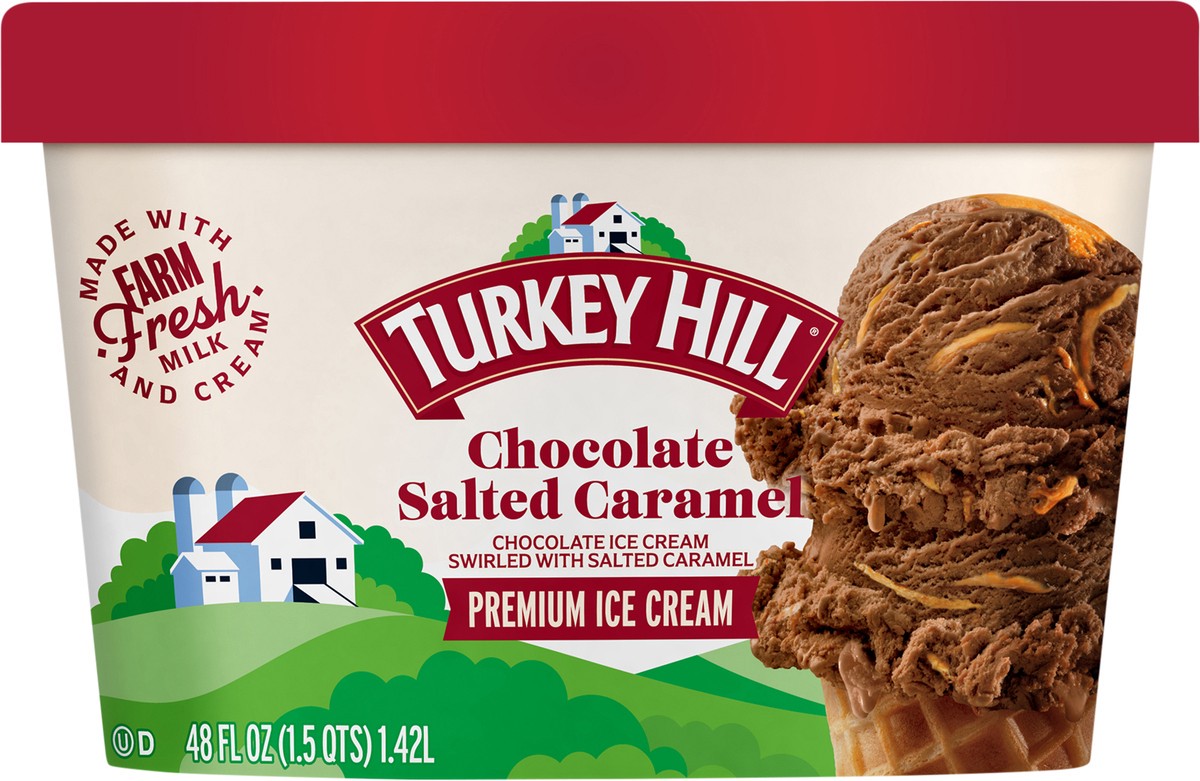 slide 1 of 10, Turkey Hill Salted Caramel Chocolate Ice Cream, 48 fl oz