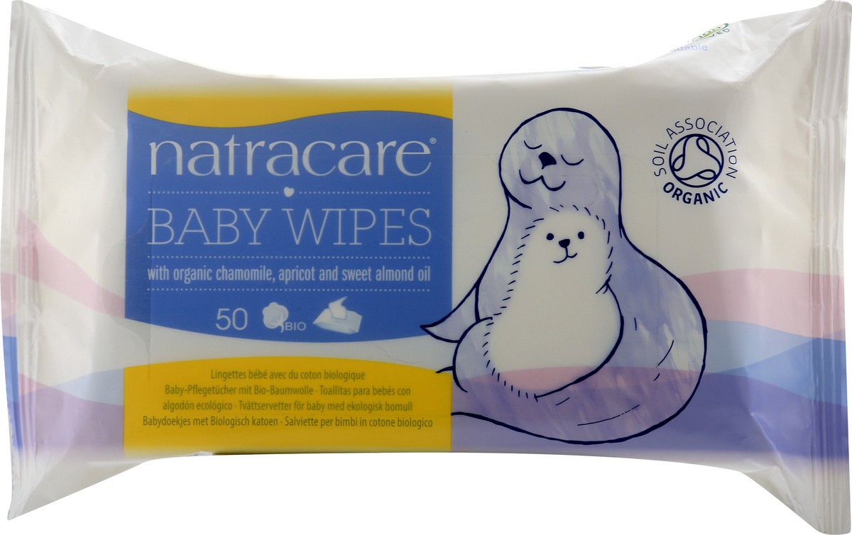 slide 1 of 6, Natracare (Haba) Baby Wipes Organic, 50 ct