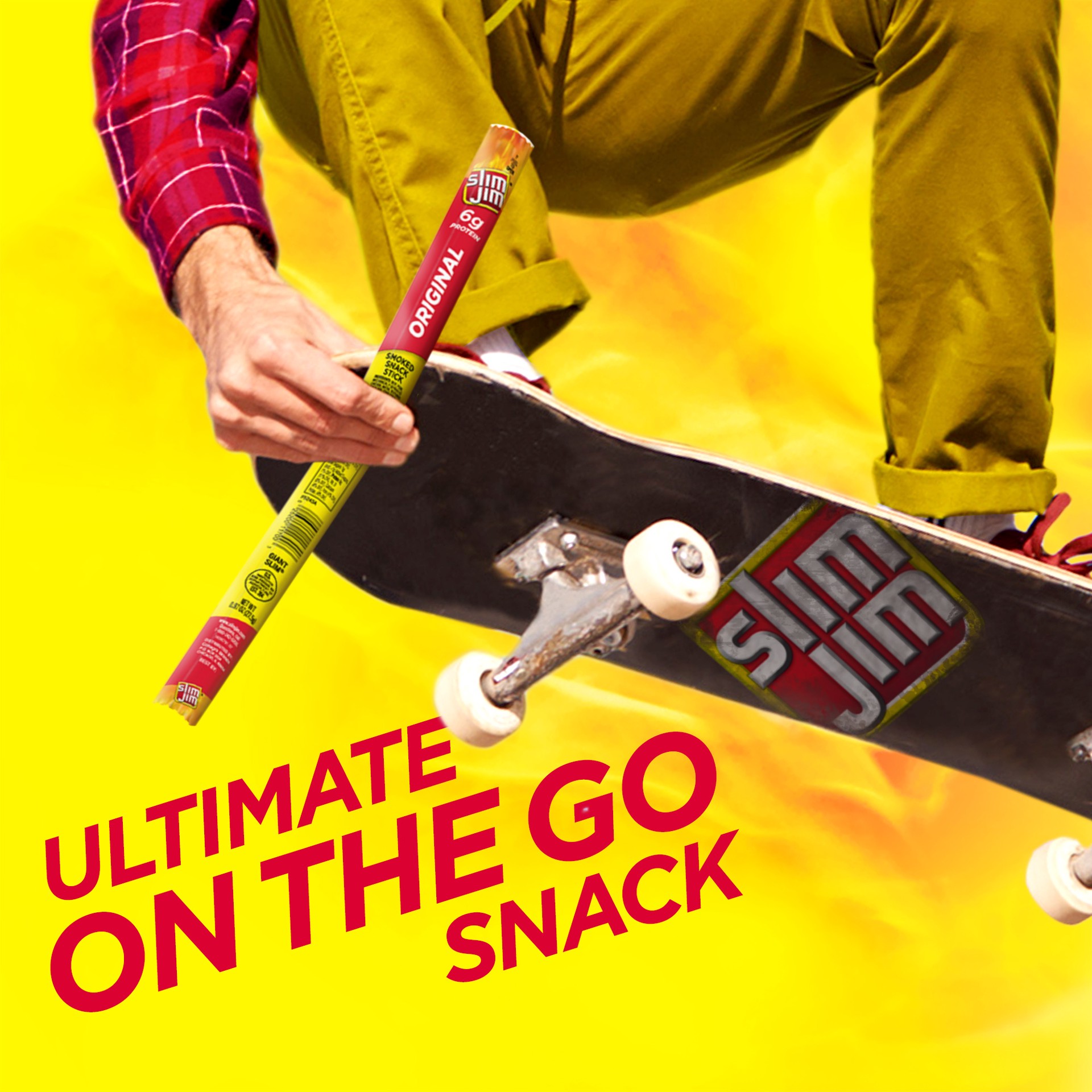 slide 6 of 7, Slim Jim Giant Sized Original Smoked Snack Stick, 6g Protein Per Serving, 0.97 oz., 0.97 oz
