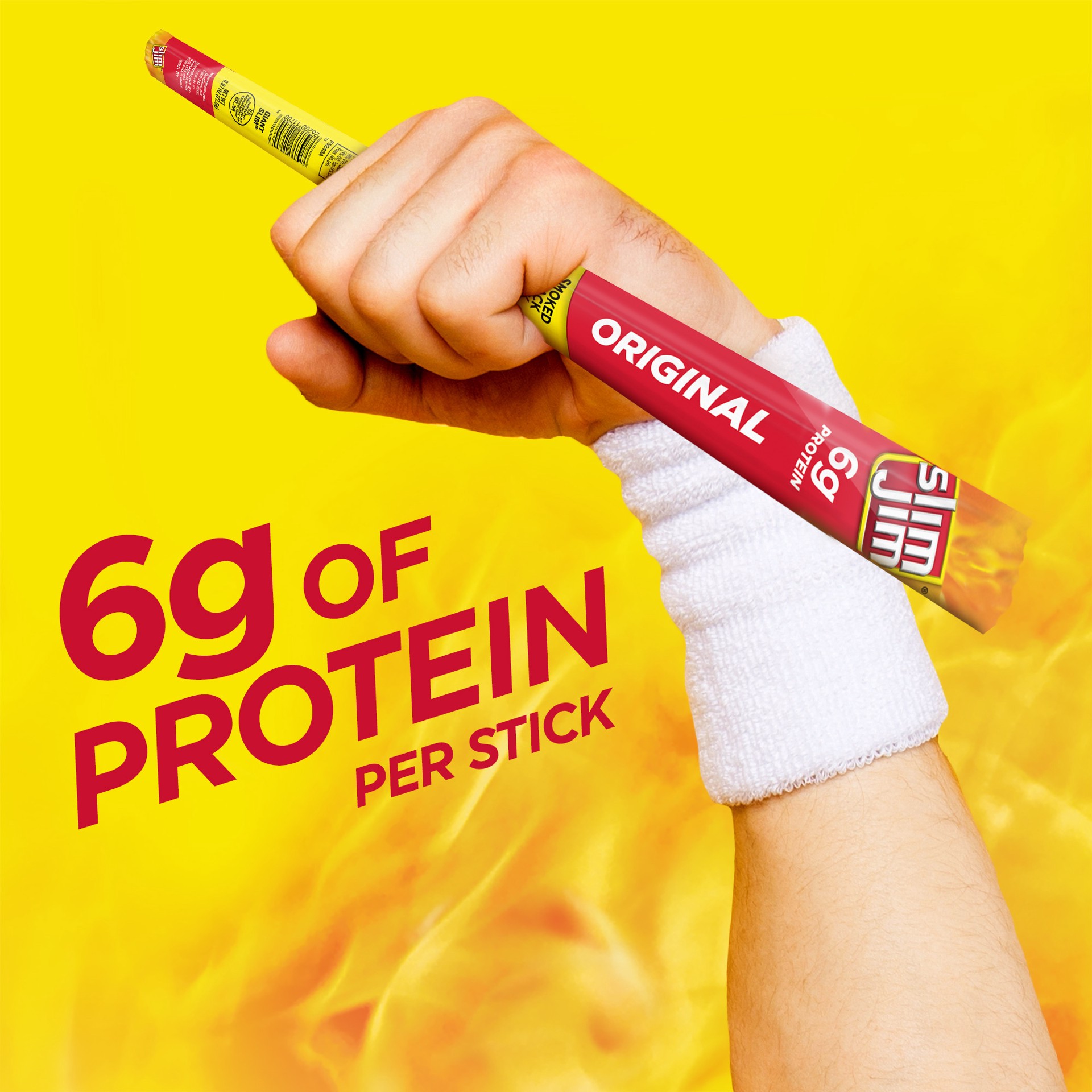 slide 5 of 7, Slim Jim Giant Sized Original Smoked Snack Stick, 6g Protein Per Serving, 0.97 oz., 0.97 oz
