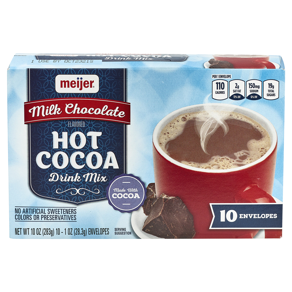 slide 1 of 6, Meijer Milk Chocolate Hot Cocoa Drink Mix, 10 ct