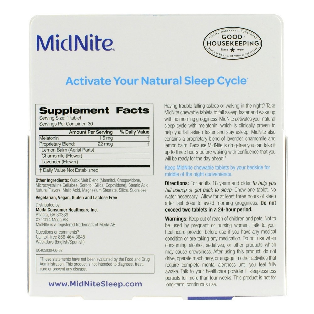 slide 2 of 2, MidNite Natural Herbs Sleep Aid, 30 ct