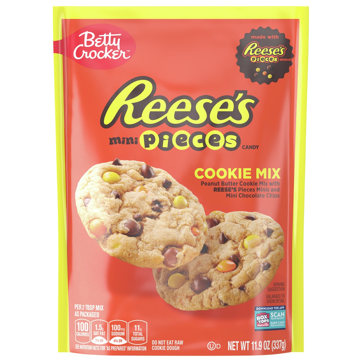 slide 8 of 11, Betty Crocker REESE'S PIECES Cookie Mix, Peanut Butter Cookie Mix with REESE''S PIECES Minis and Mini Chocolate Chips, 11.9 oz, 11.9 oz
