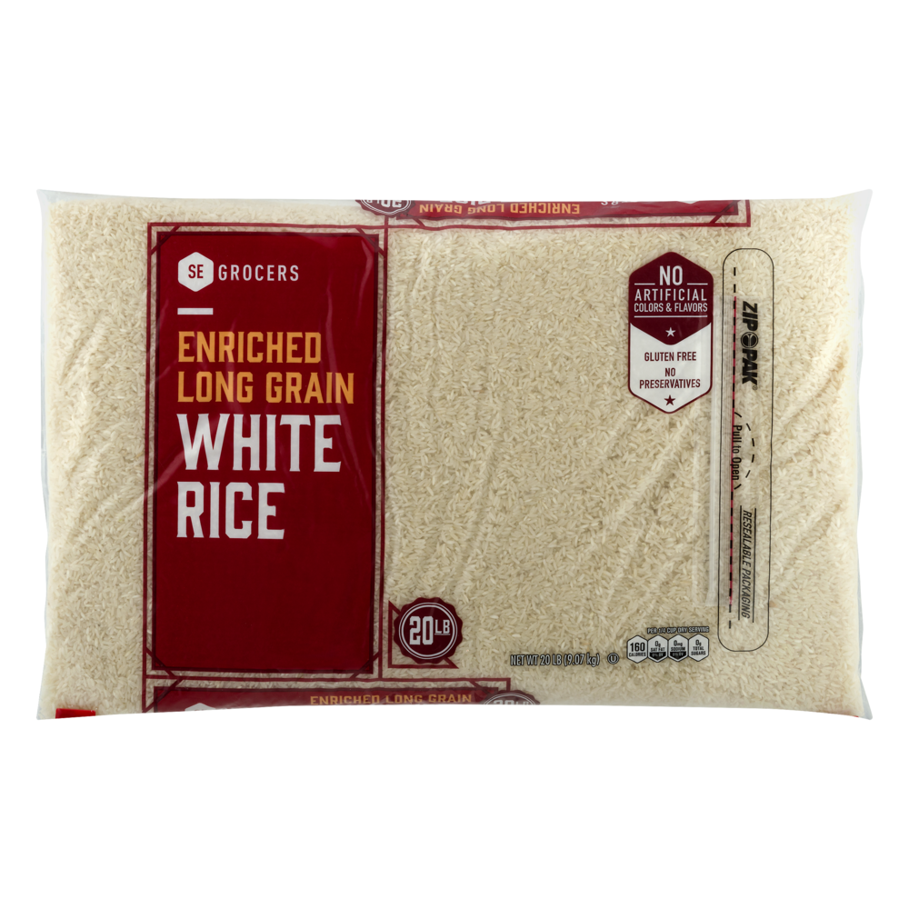 slide 1 of 1, SE Grocers Long Grain Rice - 20 lb, 20 lb
