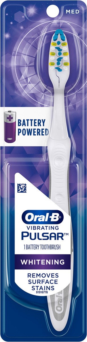 slide 2 of 5, Oral-B Pulsar Whitening Battery Toothbrush, Medium, 1 Count, 1 ct