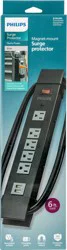 Philips Surge Protector 5 Outlet 2 Usb Magnet Mounted 980J 2.4A