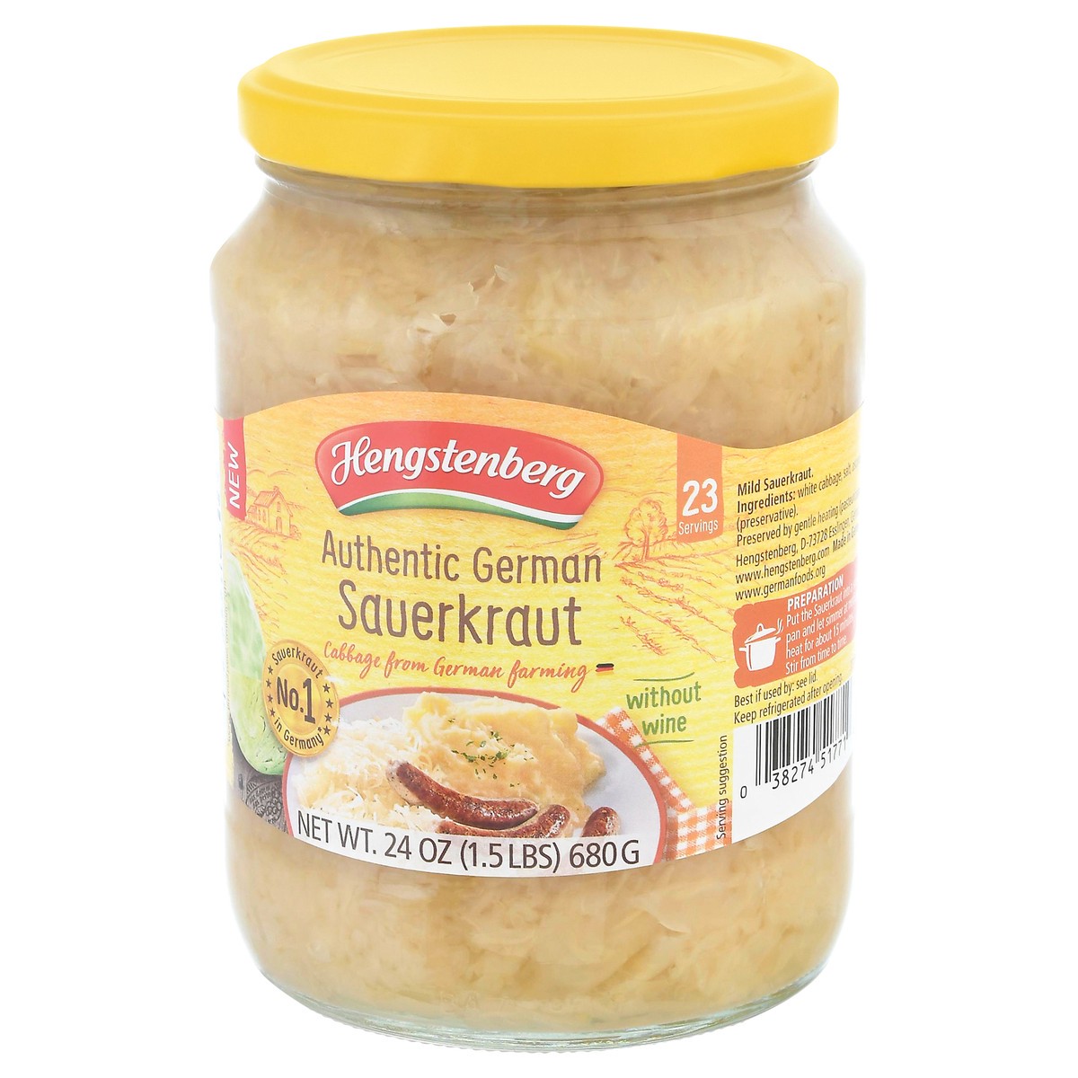 slide 4 of 11, Hengstenberg Authentic German Sauerkraut, 24 oz