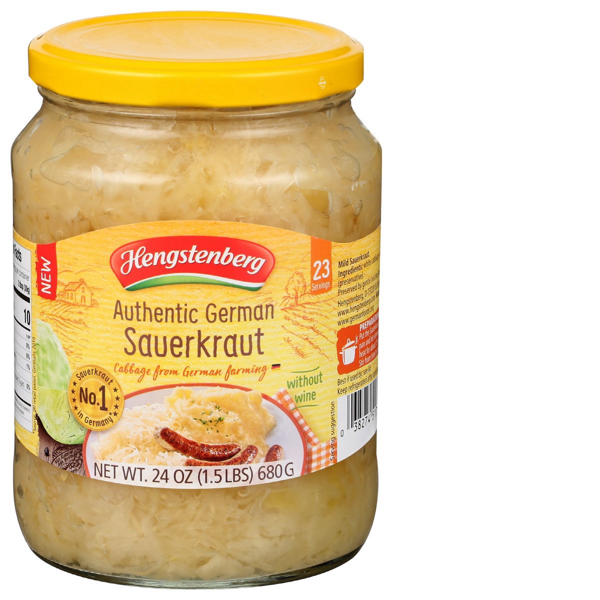 slide 1 of 11, Hengstenberg Authentic German Sauerkraut, 24 oz