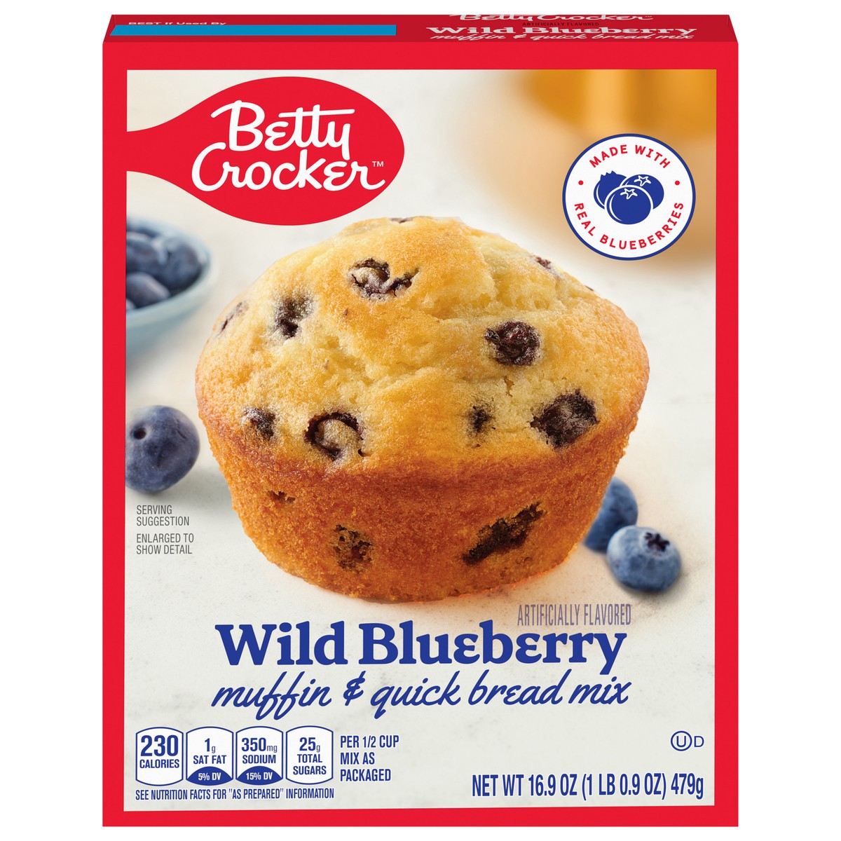 slide 1 of 12, Betty Crocker Wild Blueberry Muffin and Quick Bread Mix, 16.9 oz., 16.9 fl oz