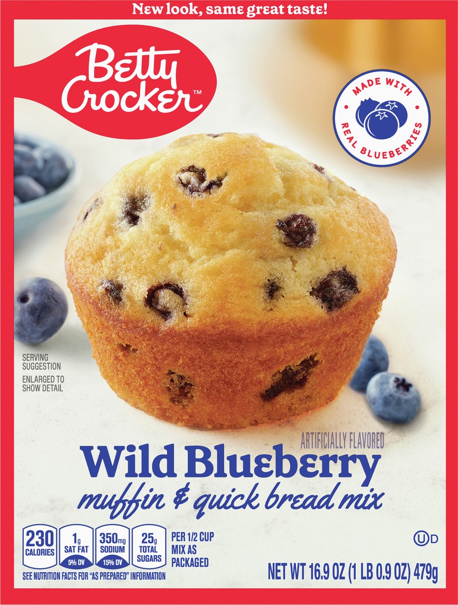 slide 6 of 12, Betty Crocker Wild Blueberry Muffin and Quick Bread Mix, 16.9 oz., 16.9 fl oz