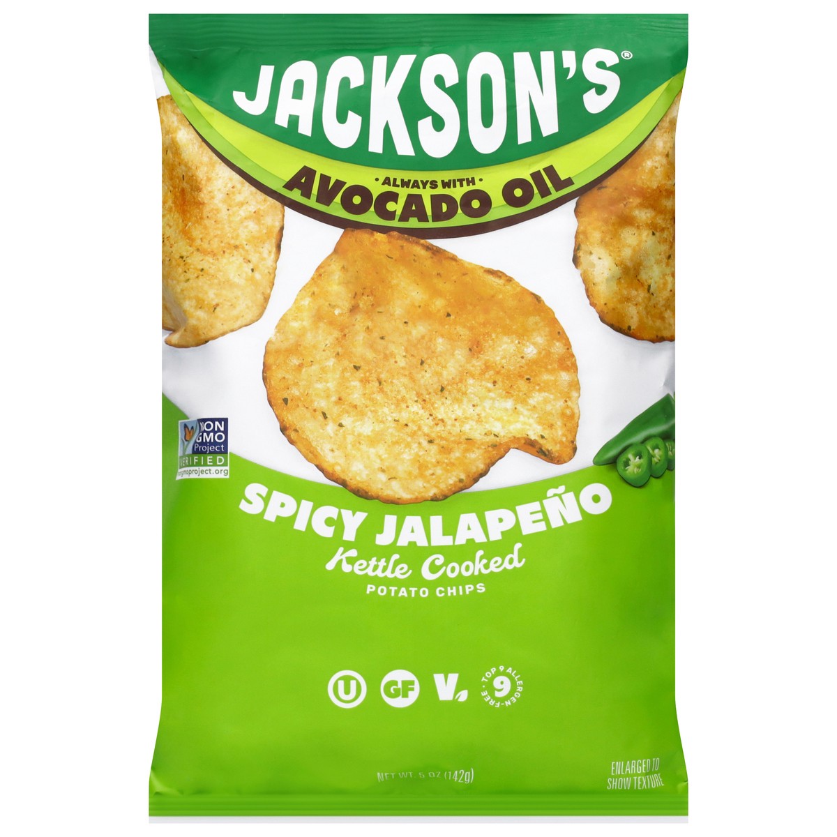 slide 1 of 14, Jacksons Avocado Oil Spicy Jalapeno Classic Kettle Chips 5oz - 5 Oz, 5 oz