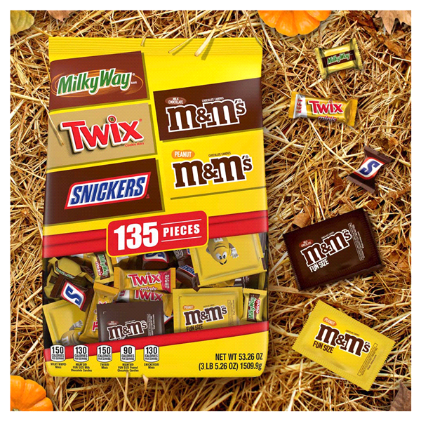 slide 16 of 29, Mars Mix Milky Way Twix M&Ms Snickers Halloween Candy Variety Bag, 135 ct