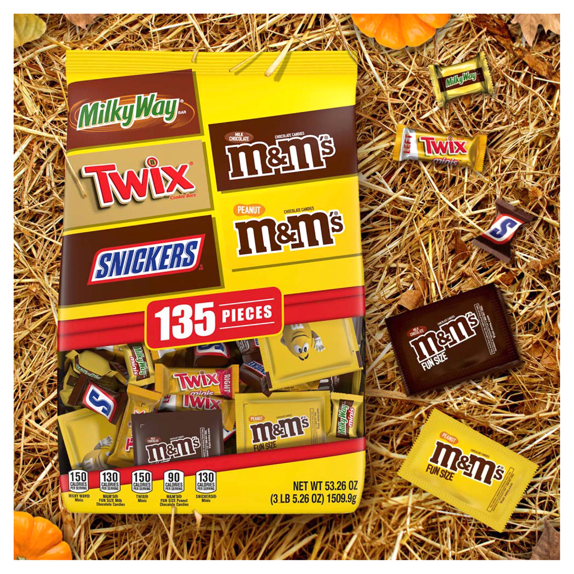 slide 15 of 29, Mars Mix Milky Way Twix M&Ms Snickers Halloween Candy Variety Bag, 135 ct