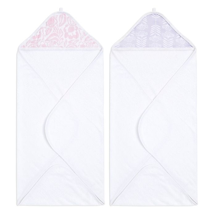 slide 1 of 2, aden + anais Essentials Damsel Hooded Towels, 2 ct