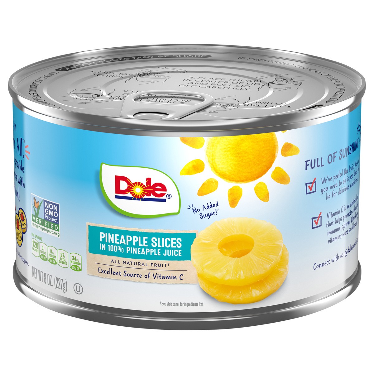 slide 6 of 9, Dole Pineapple Slices in 100% Pineapple Juice, 8 oz