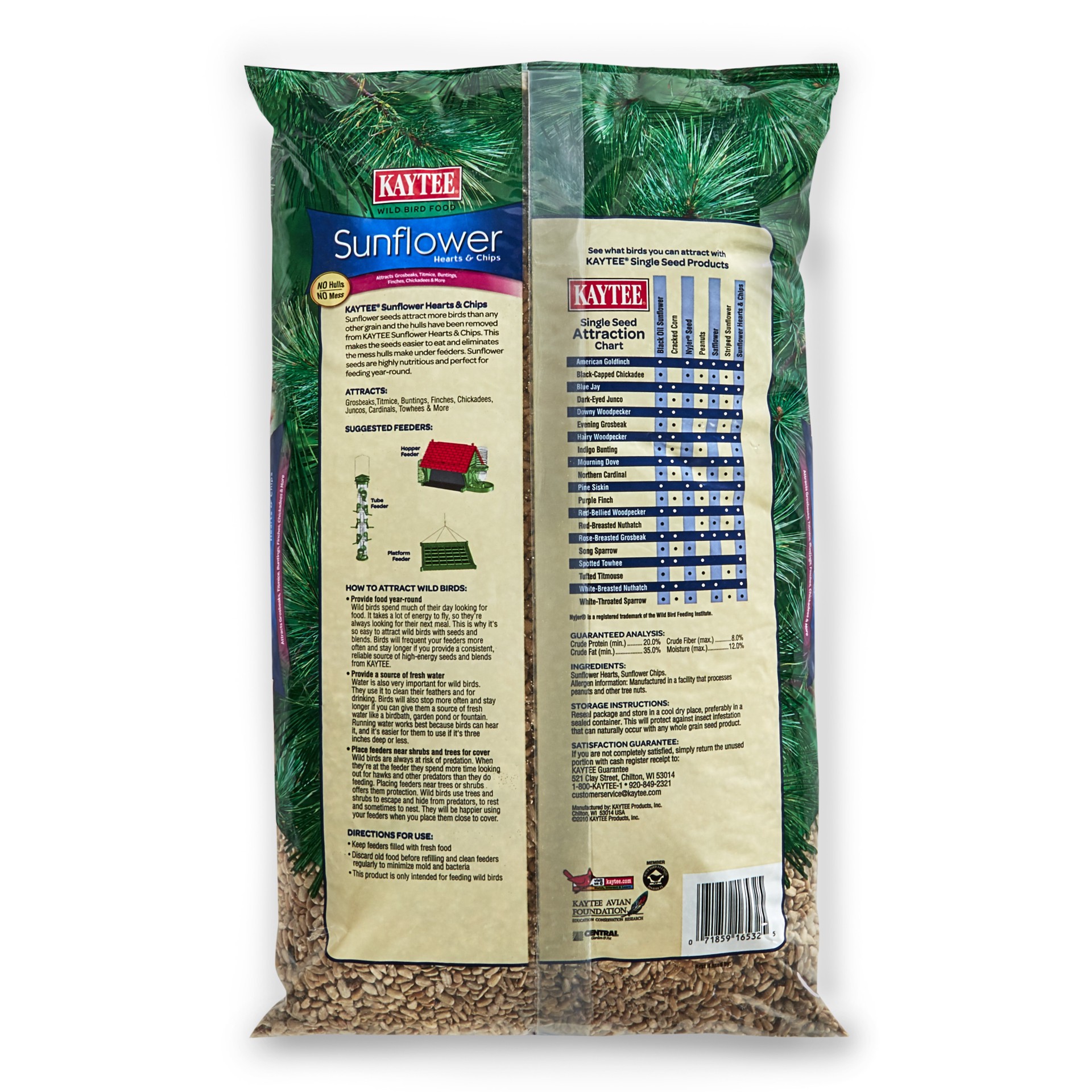 slide 3 of 5, Kaytee Sunflower Hearts & Chips Wild Bird Food 8 lb, 1 ct