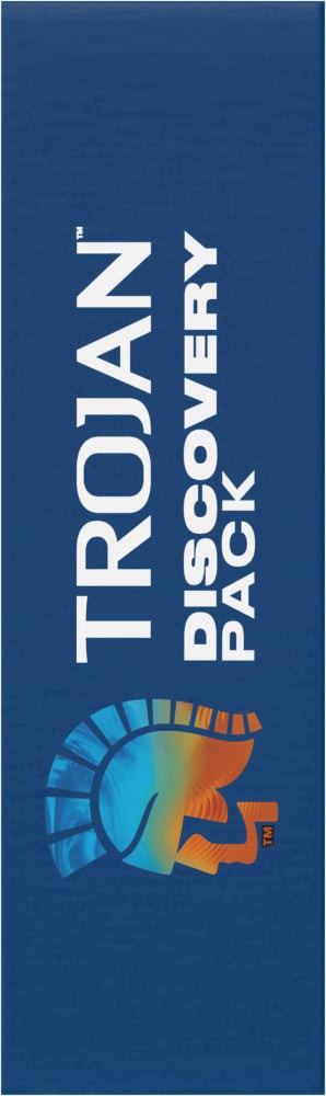 slide 3 of 5, Trojan Discovery Pack, Assorted Latex Lubricated Condoms for Men, Original, Ultra Thin & Ultra Ribbed Varieties, 12 Count, 12 ct