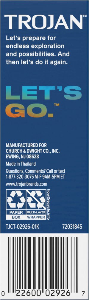 slide 5 of 5, Trojan Discovery Pack, Assorted Latex Lubricated Condoms for Men, Original, Ultra Thin & Ultra Ribbed Varieties, 12 Count, 12 ct