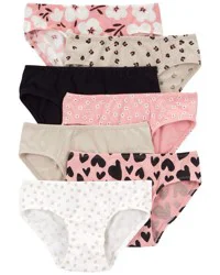Carter's Kid 7-Pack Leopard Hipster Stretch Cotton Undies Multi 10-12