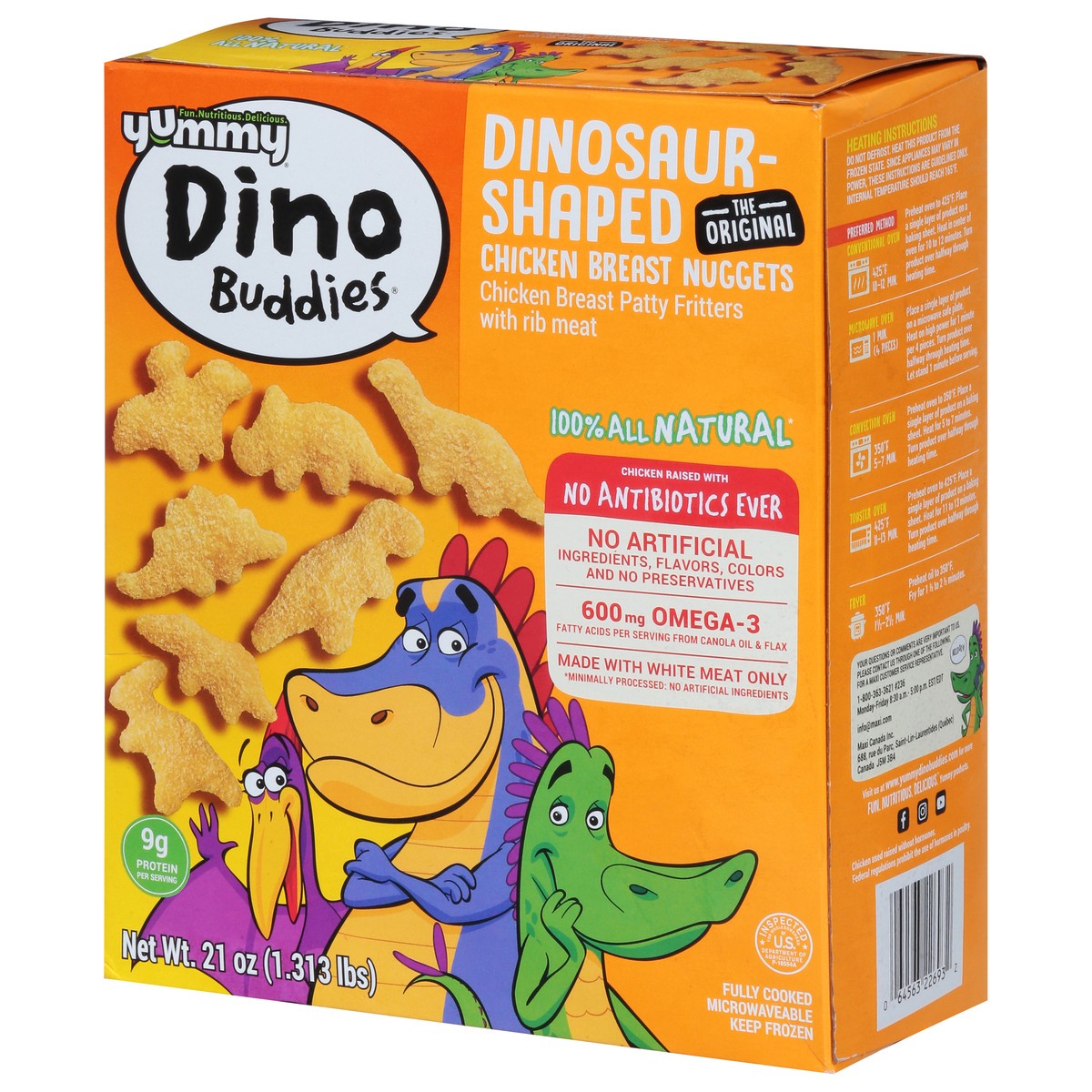 slide 9 of 9, Yummy Dinosaur-Shaped Chicken Breast Nuggets, 21 oz, 21 oz