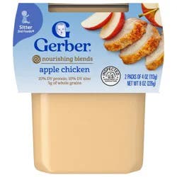 Gerber 2nd Foods Baby Foods, Apple Chicken, 4 oz Tub (2 Pack)