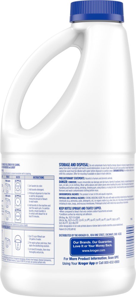 slide 5 of 5, Kroger Concentrated Disinfecting Bleach, 43 fl oz